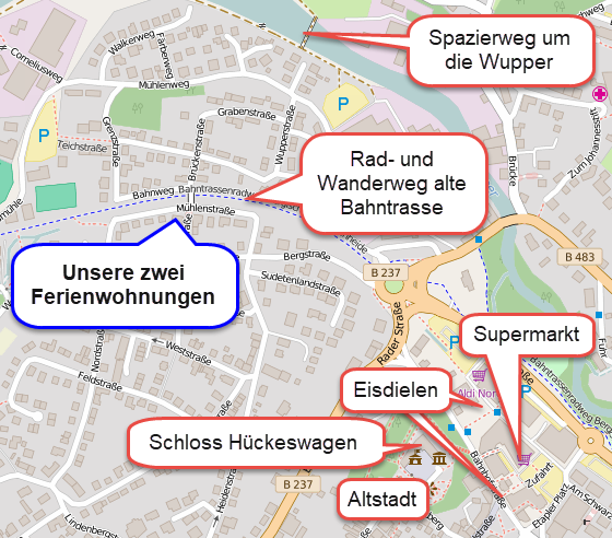 Ferienwohnung Hückeswagen Karte